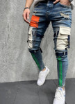 Джинсы с разноцветными вставками узкие MFStore Изображение Джинсы с разноцветными вставками узкие MFStore
