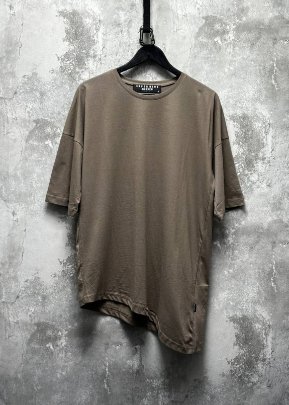 Футболка вільного крою скошена коричнева MFStore Изображение Футболка вільного крою скошена коричнева MFStore