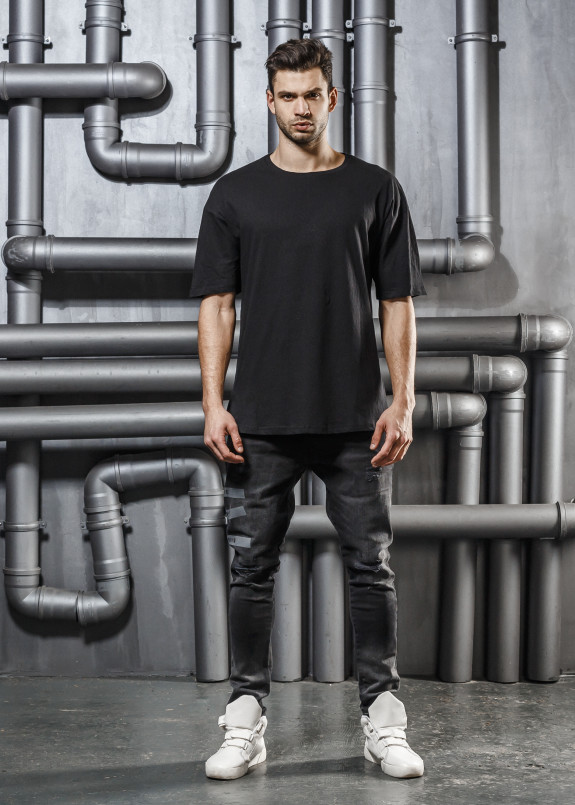 Футболка черная с карманом на грудях Mfstore Изображение Футболка черная с карманом на грудях Mfstore