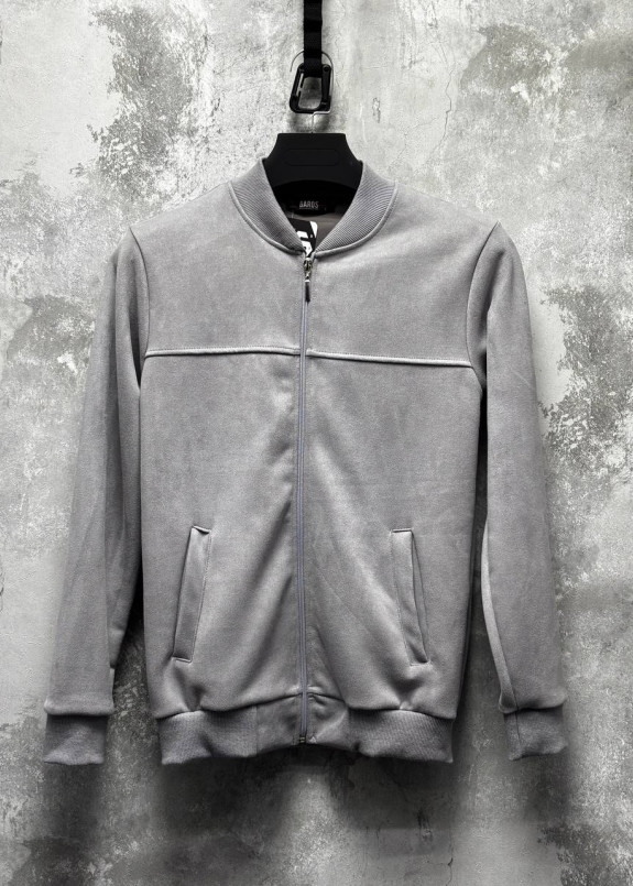 Легка вітровка-бомбер з еко замши сіра MFStore Изображение Легка вітровка-бомбер з еко замши сіра MFStore