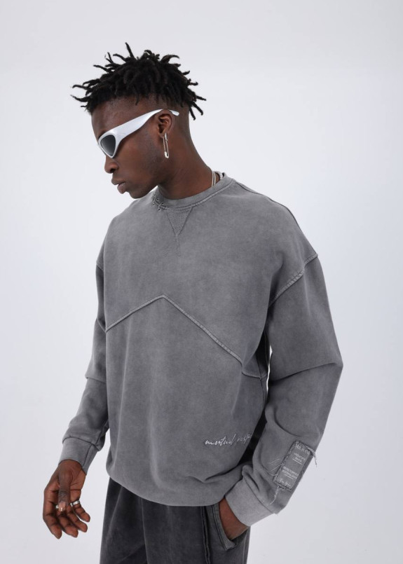 Світшот оверсайз дизайнерський виварений світло-сірий MFStore Изображение Світшот оверсайз дизайнерський виварений світло-сірий MFStore