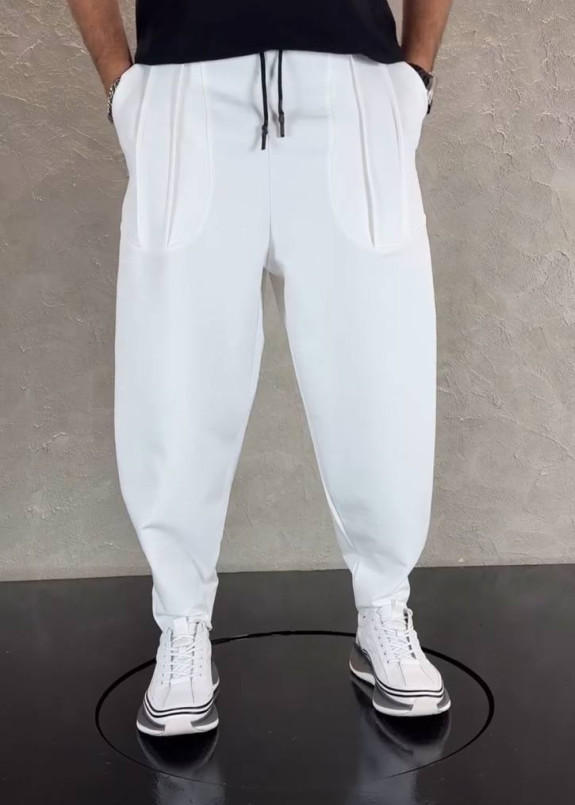 Брюки галіфе з накладними карманами білі MFStore Изображение Брюки галіфе з накладними карманами білі MFStore