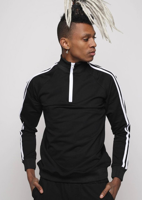 Мужская олимпийка черная с полосами Mars Изображение Мужская олимпийка черная с полосами Mars