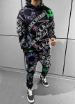 Костюм на флісі з кольоровими принтами чорний MFStore Изображение Костюм на флісі з кольоровими принтами чорний MFStore