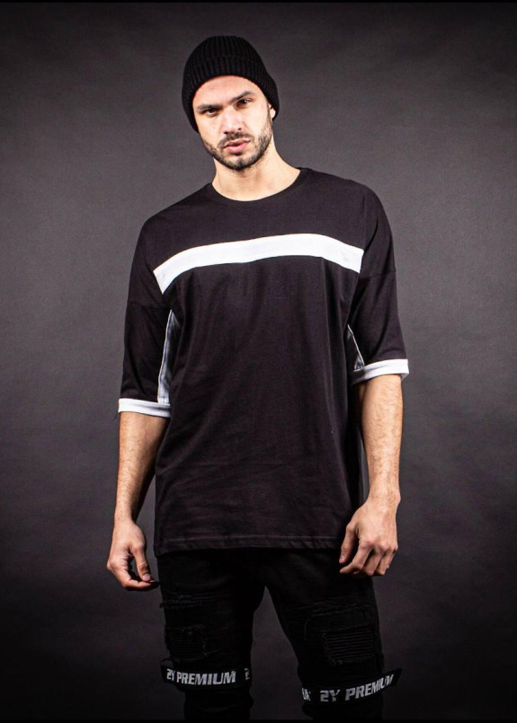 Футболка с белой вставкой на груди MFStore Изображение Футболка с белой вставкой на груди MFStore