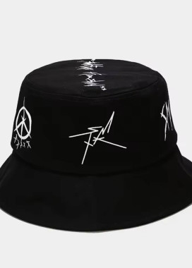 Панама з білими принтами чорна MFStore Изображение Панама з білими принтами чорна MFStore