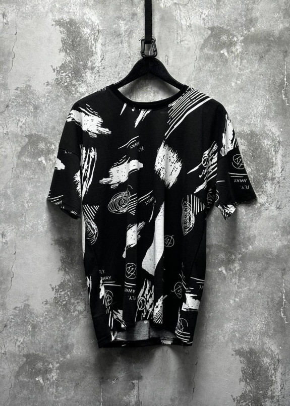 Футболка принтована чорна з білим MFStore Изображение Футболка принтована чорна з білим MFStore