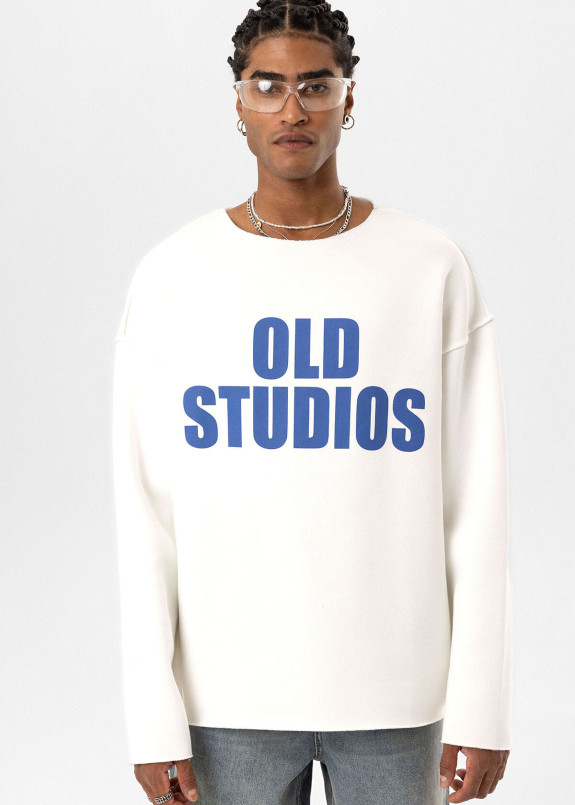 Світшот оверсайз на флісі old studios білий MFStore Изображение Світшот оверсайз на флісі old studios білий MFStore