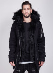 Парка с черным мехом декорированная молниями MFStore Изображение Парка с черным мехом декорированная молниями MFStore
