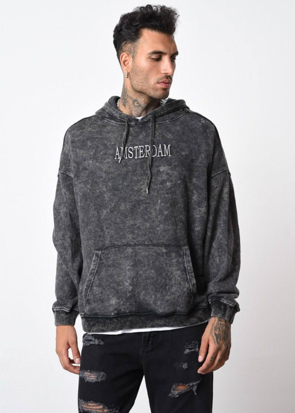 Худі чоловіче сіре з вишивкою MFStore Изображение Худі чоловіче сіре з вишивкою MFStore