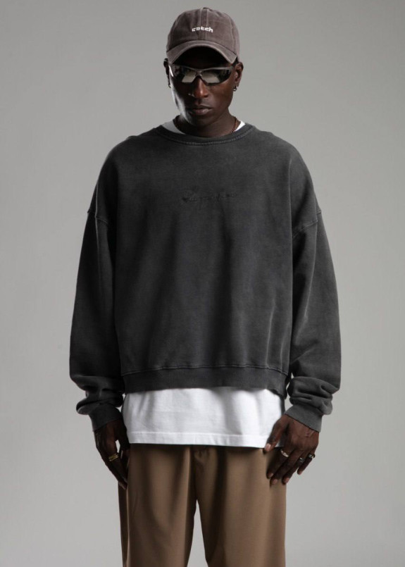 Світшот оверсайз виварений темно-сірий MFStore Изображение Світшот оверсайз виварений темно-сірий MFStore