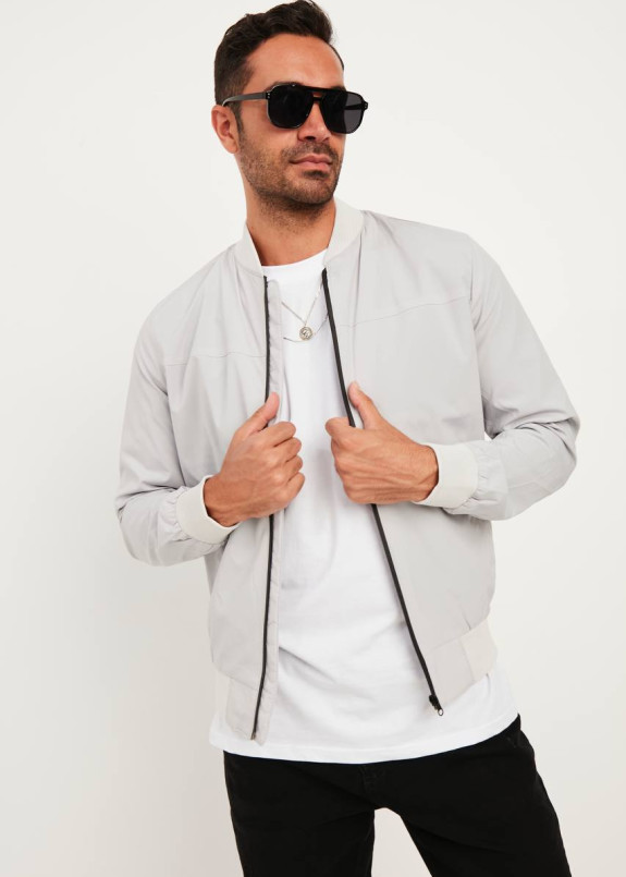 Легка вітровка-бомбер сірий MFStore Изображение Легка вітровка-бомбер сірий MFStore