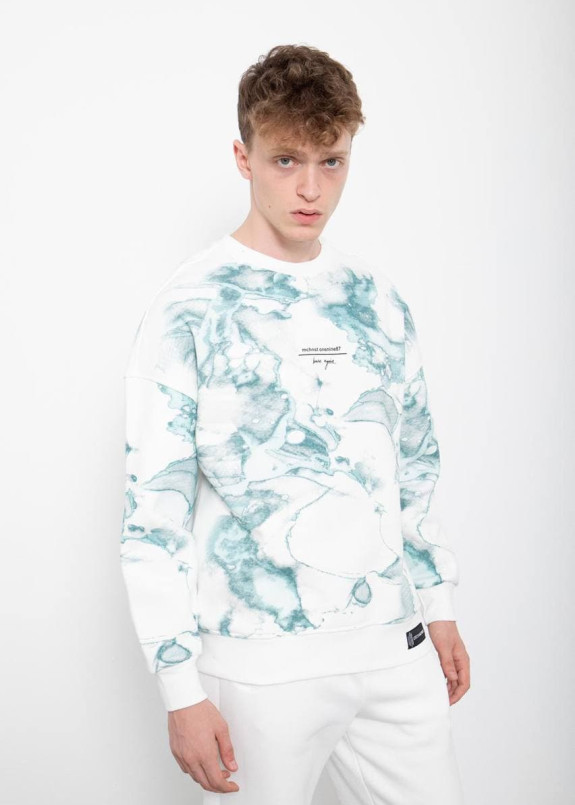 Кофта оверсайз с морской волной белая MFStore Изображение Кофта оверсайз с морской волной белая MFStore