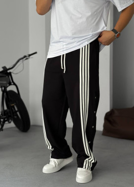 Стильні штани багі зі смужками і кнопками по бокам MFStore Изображение Стильні штани багі зі смужками і кнопками по бокам MFStore