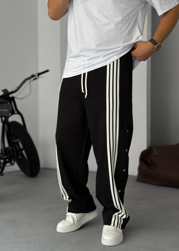 Стильні штани багі зі смужками і кнопками по бокам MFStore Изображение Стильні штани багі зі смужками і кнопками по бокам MFStore