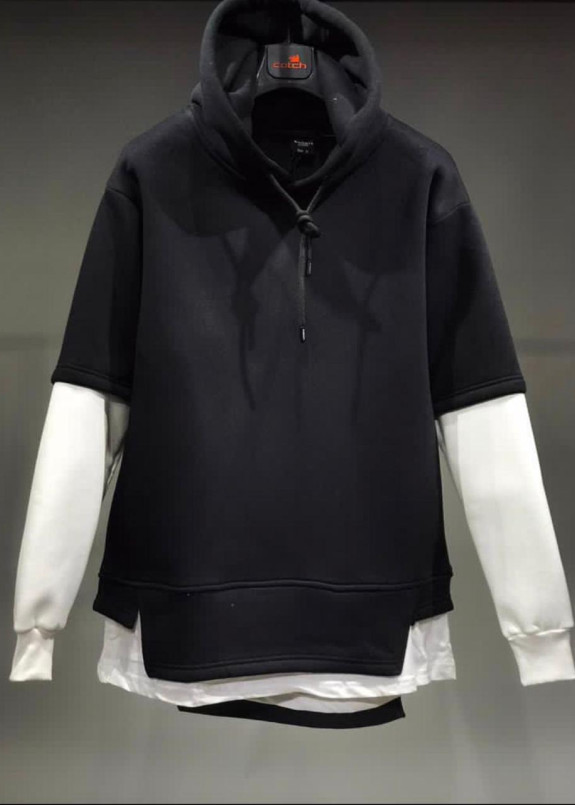 Худи на флисе черно-белое Mfstore Изображение Худи на флисе черно-белое Mfstore