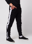Изображение Теплые зимние спортивные штаны мужские чёрные с белым Рокки