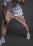 Штаны мужские джогеры с накладными карманами бежевые Изображение Штаны мужские джогеры с накладными карманами бежевые