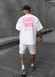 Костюм літній оверсайз з текстом білий MFStore Изображение Костюм літній оверсайз з текстом білий MFStore