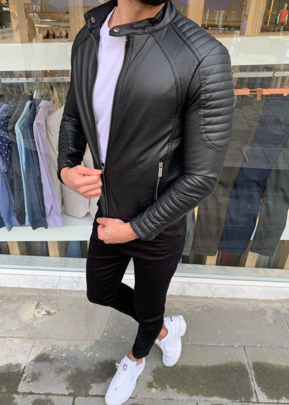 Мужская косуха с вставками на рукавах Mfstore Изображение Мужская косуха с вставками на рукавах Mfstore