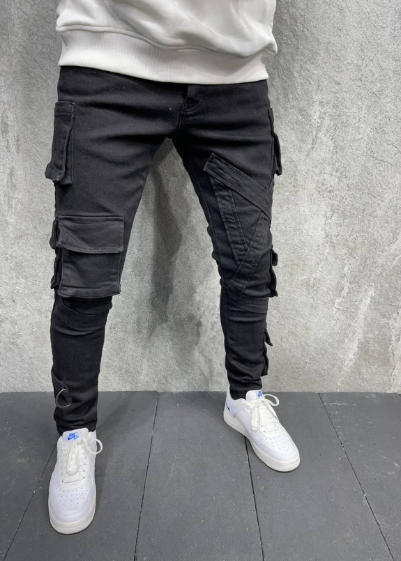 Джинсы с накладными карманами и вставками MFStore Изображение Джинсы с накладными карманами и вставками MFStore