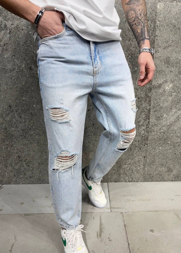 Джинси mom рвані блакитні MFStore Изображение Джинси mom рвані блакитні MFStore