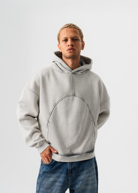 Дизайнерське худі виварене на флісі світло-сіре MFStore Изображение Дизайнерське худі виварене на флісі світло-сіре MFStore