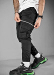 Карго чоловічі з блискавками на карманах і на манжетах знизу чорні MFStore Изображение Карго чоловічі з блискавками на карманах і на манжетах знизу чорні MFStore