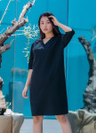 Изображение Платье-футболка женское черное с принтом