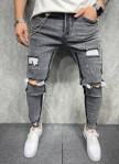 Джинсы рваные с потертостями серые Mfstore Изображение Джинсы рваные с потертостями серые Mfstore