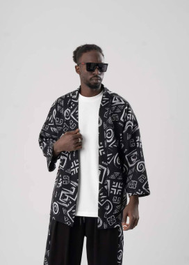 Кімоно вільного крою абстракція чорне MFStore Изображение Кімоно вільного крою абстракція чорне MFStore