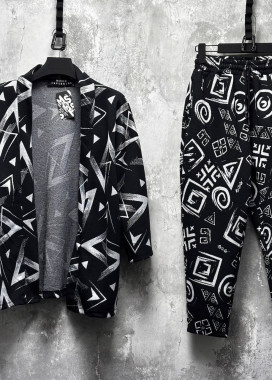 Костюм вільного крою абстракція чорний MFStore Изображение Костюм вільного крою абстракція чорний MFStore