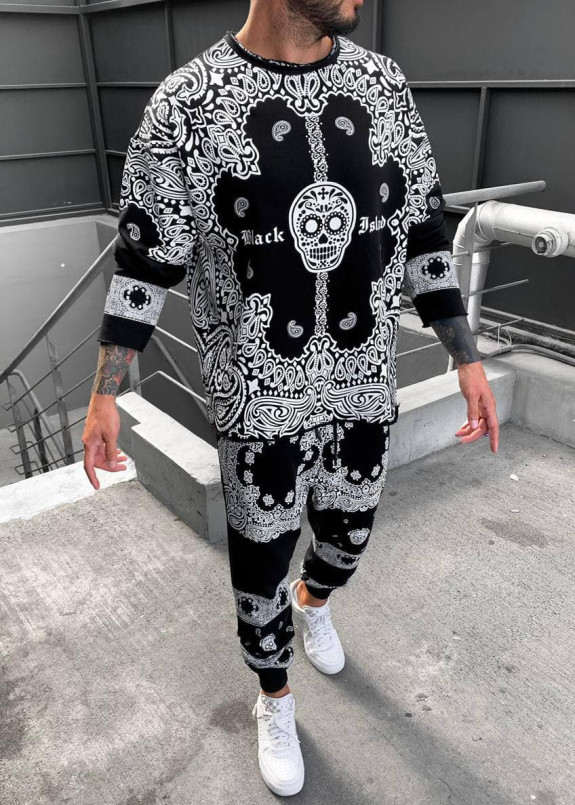 Костюм мужской с принтом орнамента и черепом Mfstore Изображение Костюм мужской с принтом орнамента и черепом Mfstore