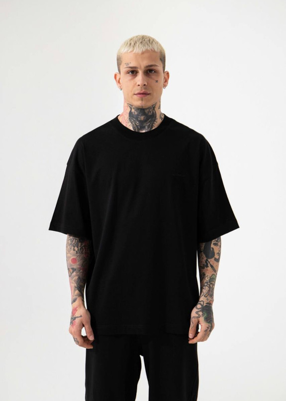 Футболка оверсайз базова з лого чорна MFStore Изображение Футболка оверсайз базова з лого чорна MFStore