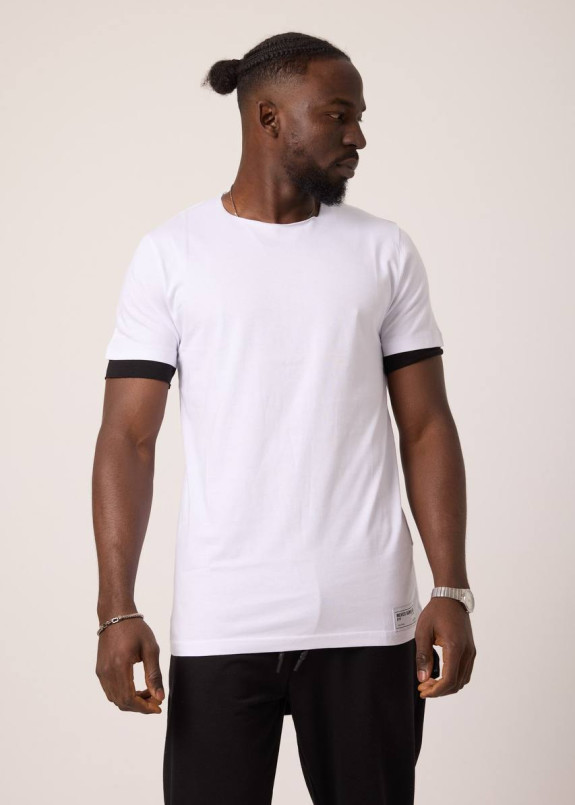 Стильна дизайнерська футболка з подовженою спинкою біла MFStore Изображение Стильна дизайнерська футболка з подовженою спинкою біла MFStore