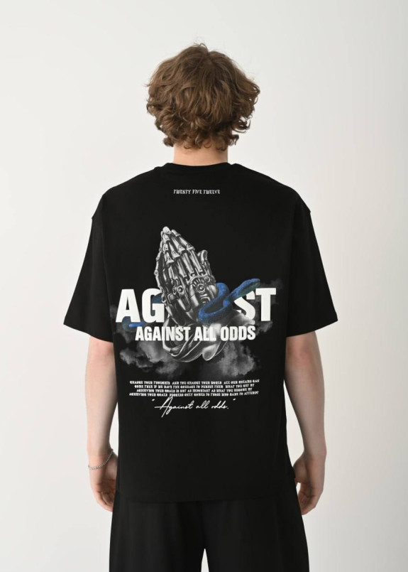 Оверсайз футболка з текстом і принтами чорна MFStore Изображение Оверсайз футболка з текстом і принтами чорна MFStore