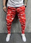 Брюки спортивные красного цвета с текстом MFStore Изображение Брюки спортивные красного цвета с текстом MFStore