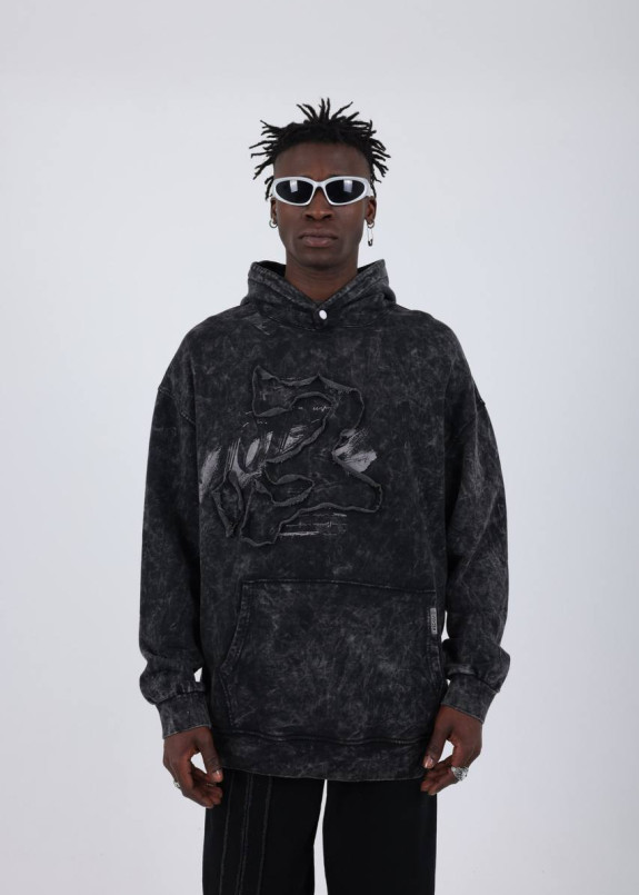 Худі оверсайз з цифрою виварене сіре MFStore Изображение Худі оверсайз з цифрою виварене сіре MFStore