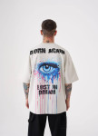 Футболка оверсайз з принтом lost in dream біла MFStore Изображение Футболка оверсайз з принтом lost in dream біла MFStore
