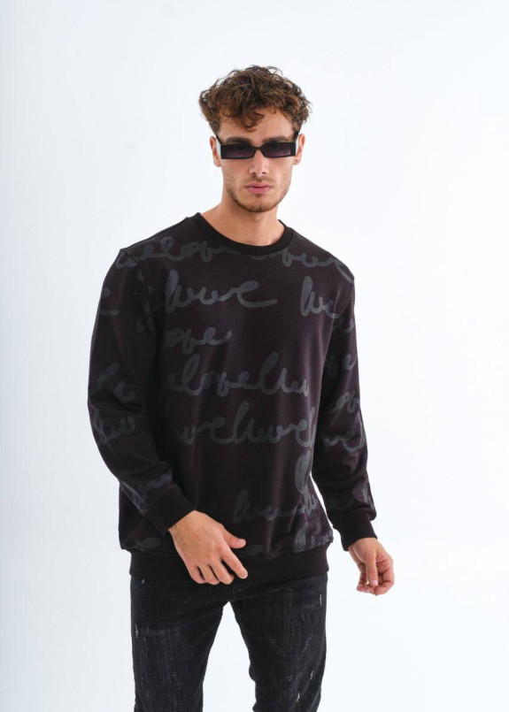 Cвітшот чоловічий з принтом чорний MFStore Изображение Cвітшот чоловічий з принтом чорний MFStore