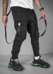 Джоггери карго чоловічі з лампасами чорні MFStore Изображение Джоггери карго чоловічі з лампасами чорні MFStore