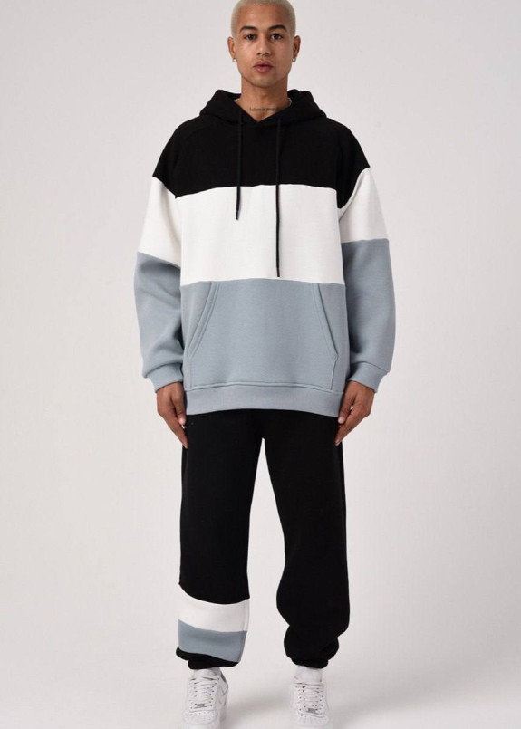 Костюм оверсайз на флісі трьохкольоровий MFStore Изображение Костюм оверсайз на флісі трьохкольоровий MFStore