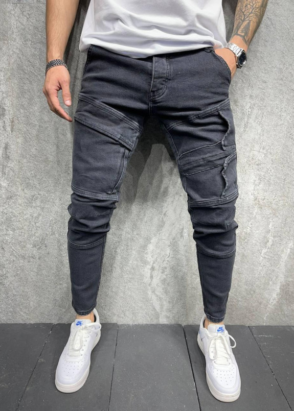 Джинсы мужские зауженные к низу темно-серые MFStore Изображение Джинсы мужские зауженные к низу темно-серые MFStore