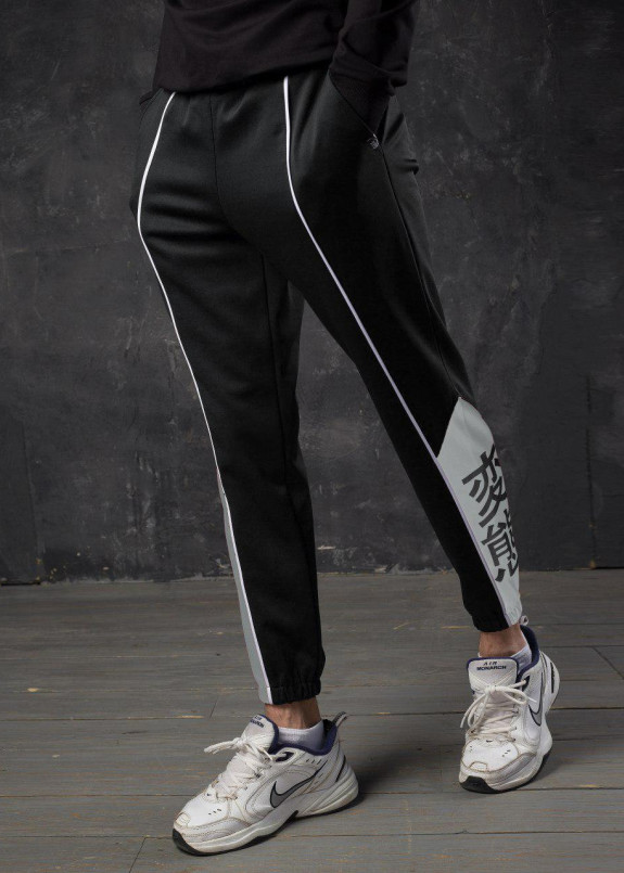 Изображение Cпортивные штаны мужские черно-белые Крид Tur streetwear