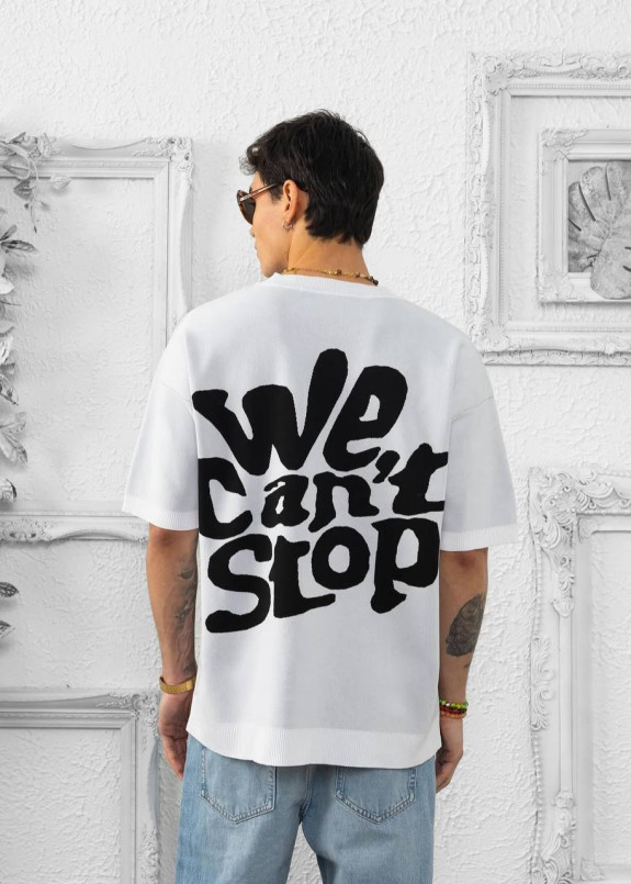 Футболка вільного крою з текстом біла MFStore Изображение Футболка вільного крою з текстом біла MFStore