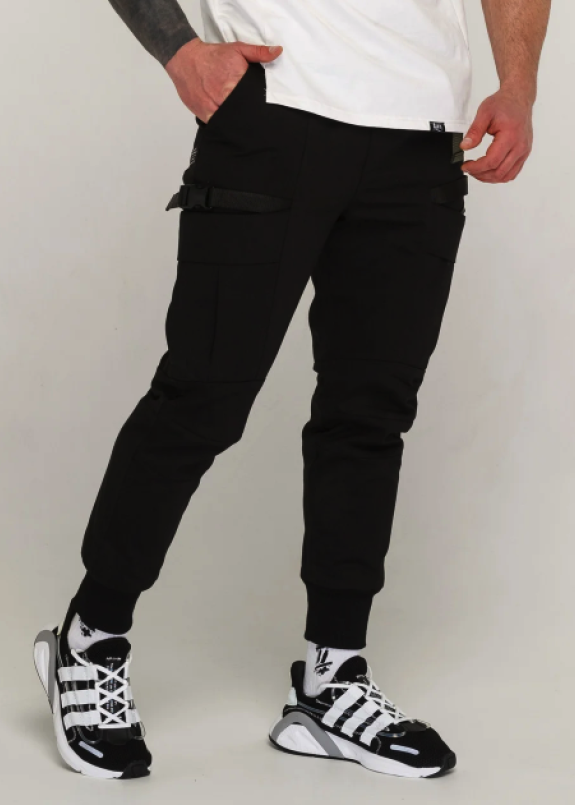 Зимние карго штаны мужские черные модель Танос Изображение Зимние карго штаны мужские черные модель Танос