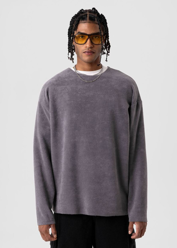 Лонгслів плюшевий оверсайз сірий MFStore Изображение Лонгслів плюшевий оверсайз сірий MFStore