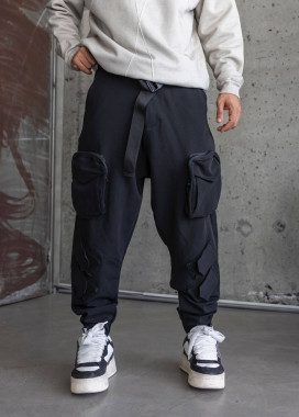Брюки вільного крою карго чорні MFStore Изображение Брюки вільного крою карго чорні MFStore