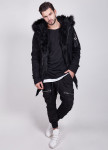 Парка с черным мехом декорированная молниями MFStore Изображение Парка с черным мехом декорированная молниями MFStore