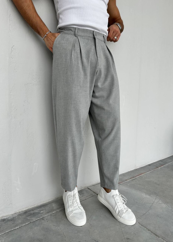 Брюки звужені до низу с защипами сірі MFStore Изображение Брюки звужені до низу с защипами сірі MFStore